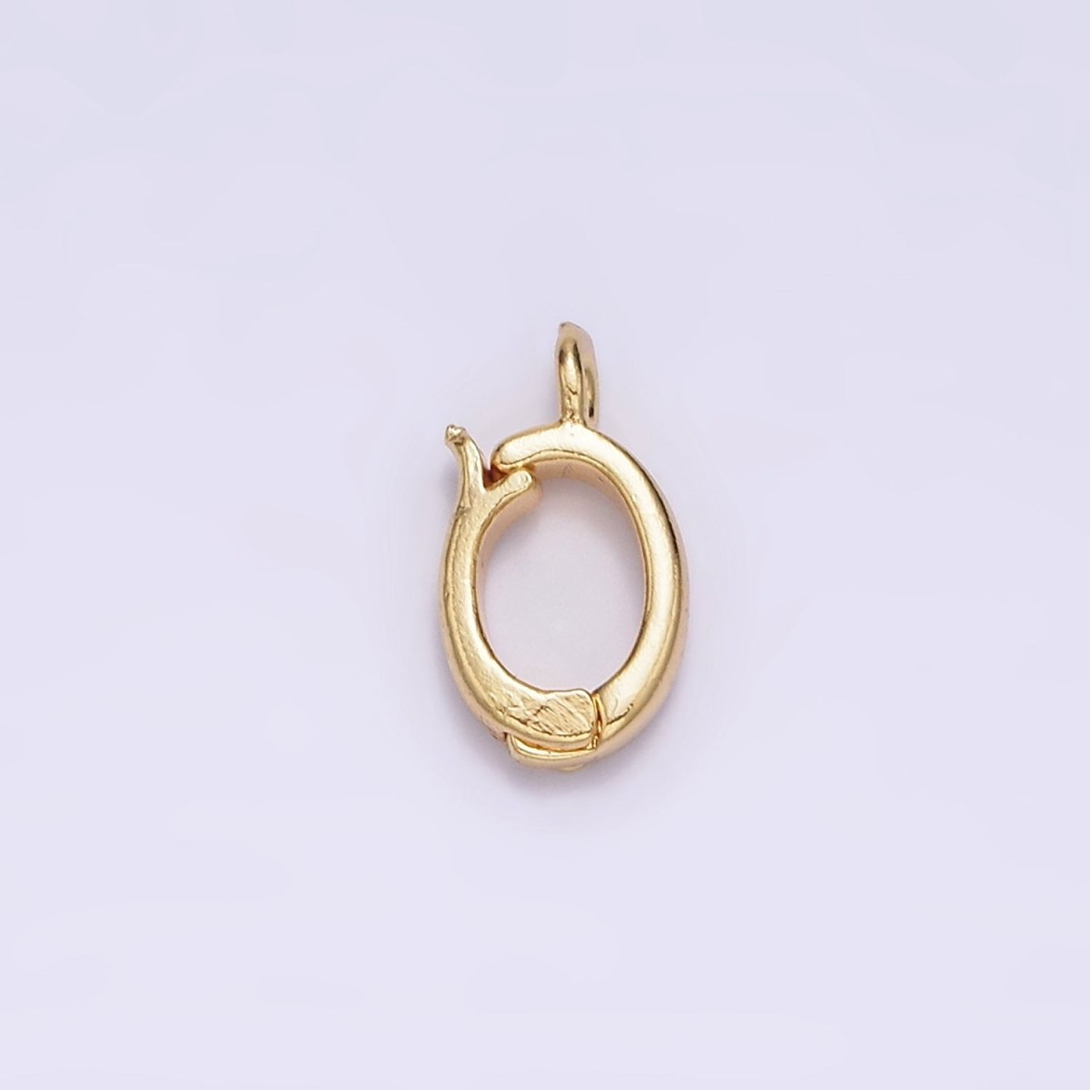 24K Gold Filled Heart Oval Open Loop Interchangeable Charm Holder Jewelry Making Supply | Z-443 - DLUXCA