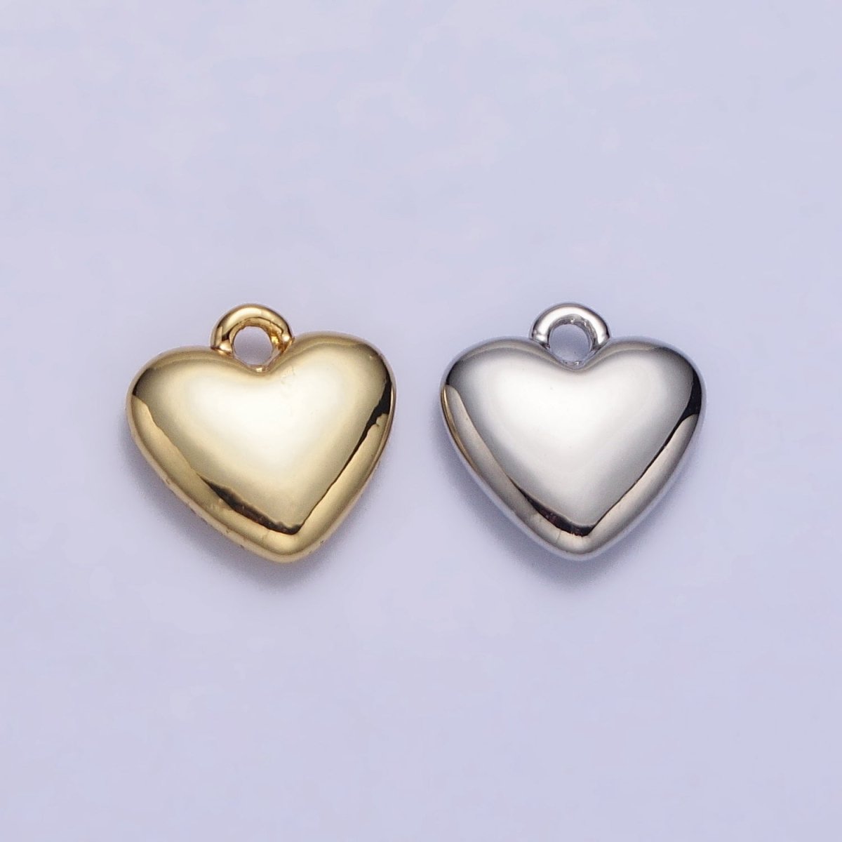 24K Gold Filled Heart Valentine Love Add-On Charm in Gold & Silver | AC-347 AC-348 - DLUXCA