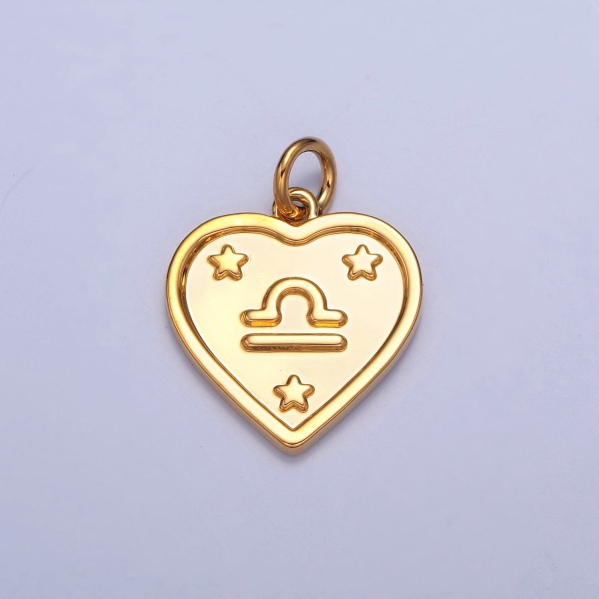 24k Gold Filled Heart Zodiac Charm Dainty Astrological Zodiac Signs Add on Charm W-448~W-459 - DLUXCA