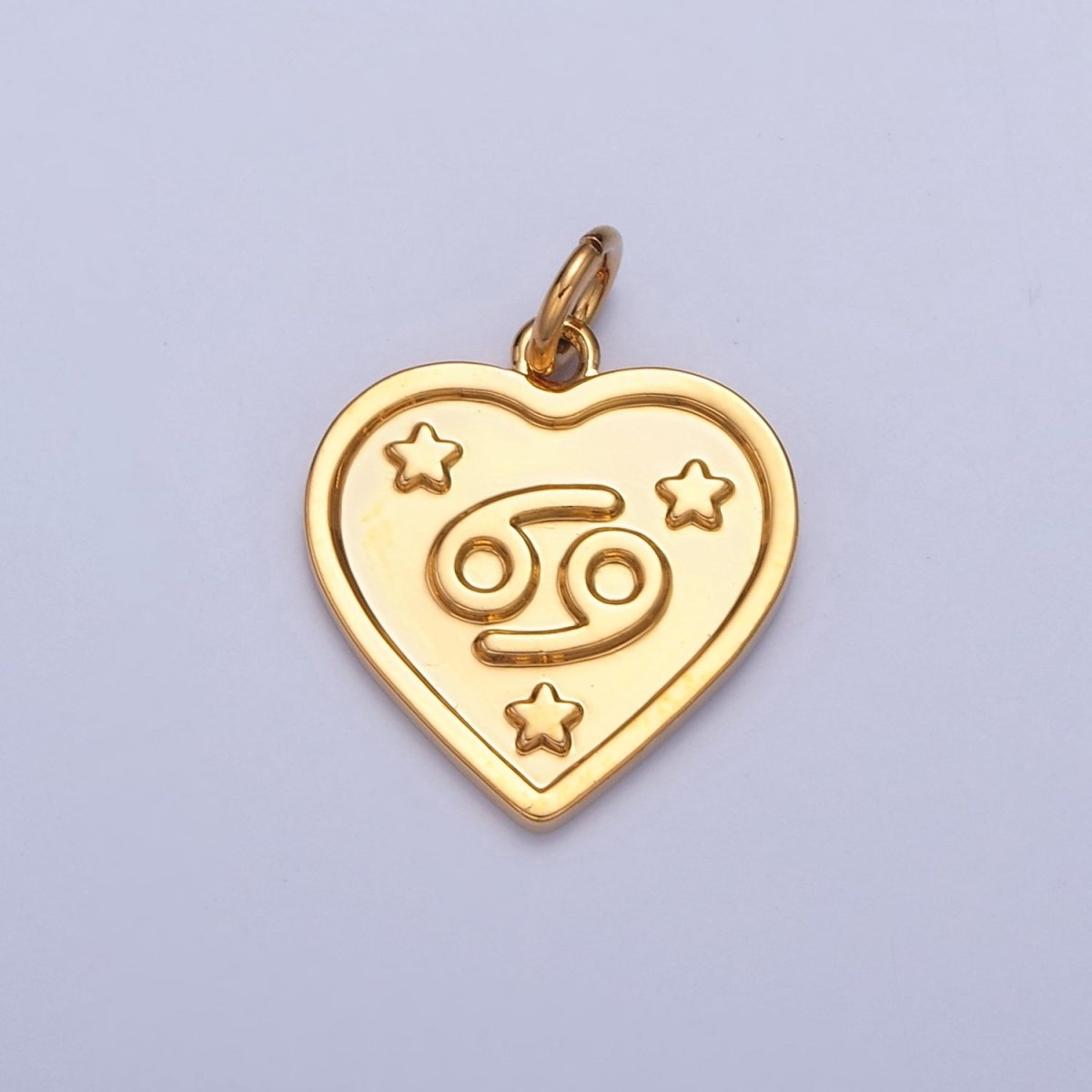 24k Gold Filled Heart Zodiac Charm Dainty Astrological Zodiac Signs Add on Charm W-448~W-459 - DLUXCA