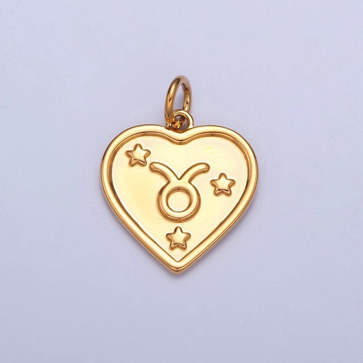 24k Gold Filled Heart Zodiac Charm Dainty Astrological Zodiac Signs Add on Charm W-448~W-459 - DLUXCA