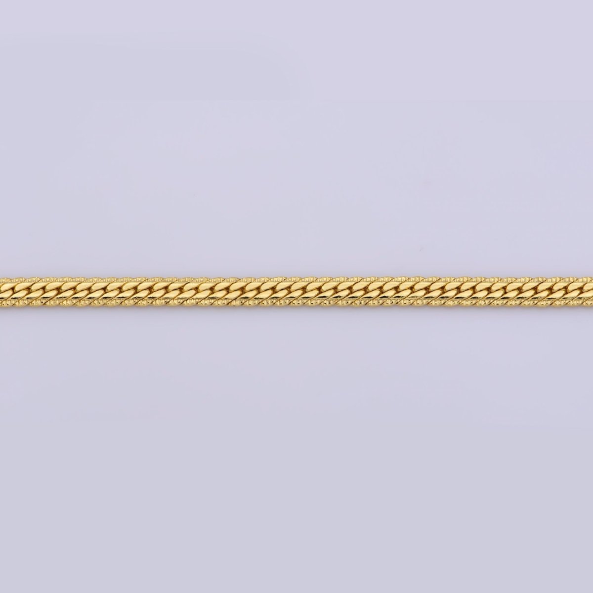 24K Gold Filled Herringbone Chain Necklace, 19.5 Finished Chain For Jewelry Making, 4mm Width Herringbone Necklace w/ Lobster Clasps | CN-366 Clearance Pricing - DLUXCA