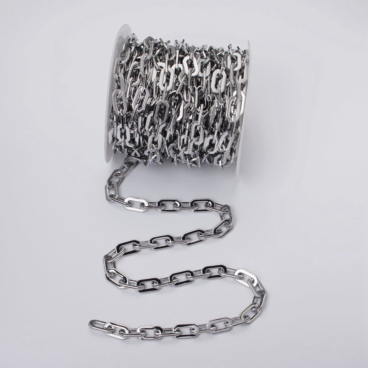 24k Gold Filled Hexagonal PaperClip Unfinished 9mm Chain by Yard in Gold & Silver | ROLL-1126 ROLL-1195 Clearance Pricing - DLUXCA