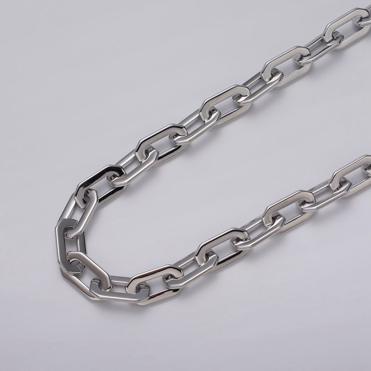 24k Gold Filled Hexagonal PaperClip Unfinished 9mm Chain by Yard in Gold & Silver | ROLL-1126 ROLL-1195 Clearance Pricing - DLUXCA