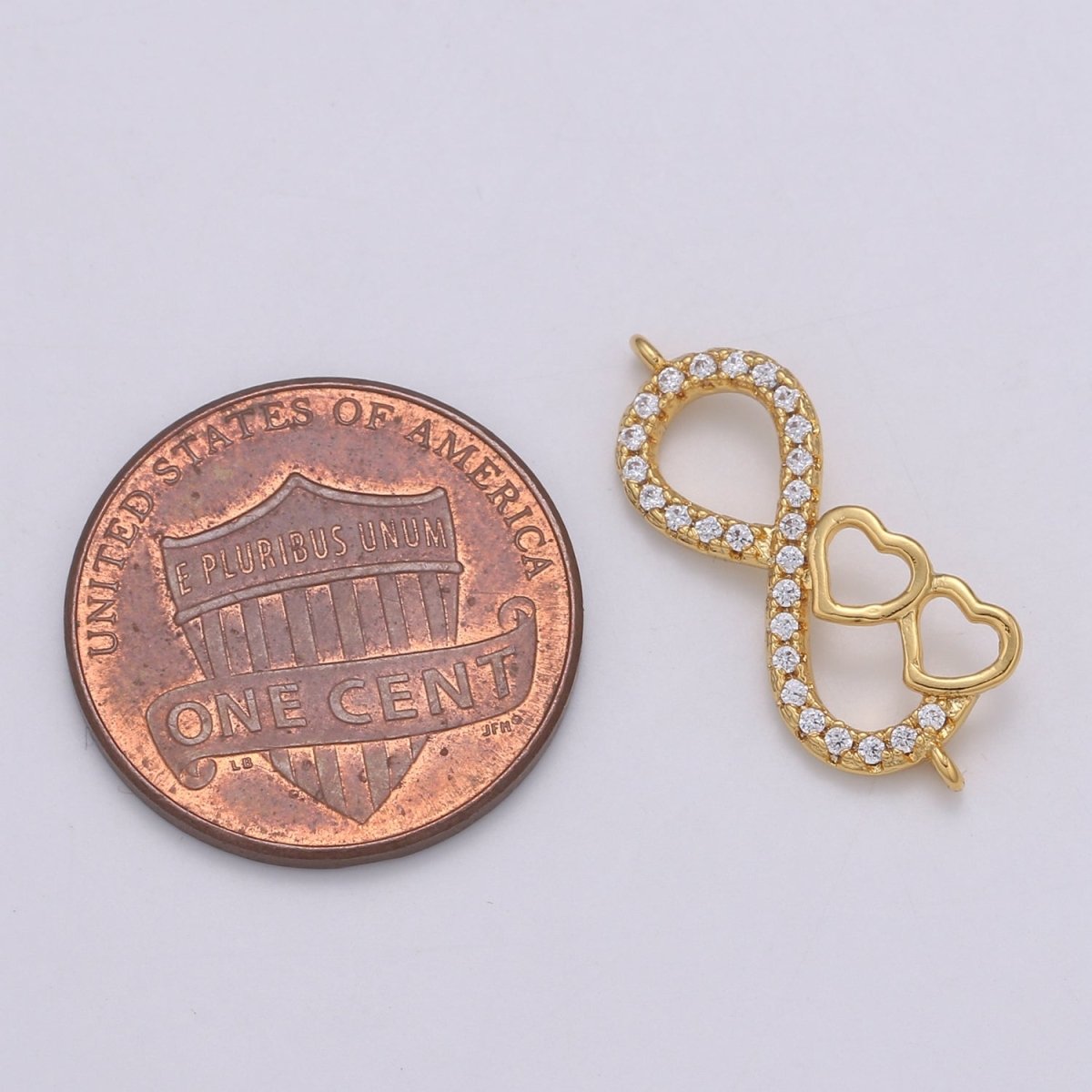 24K Gold Filled Infinity Heart Connectors F-567 - DLUXCA