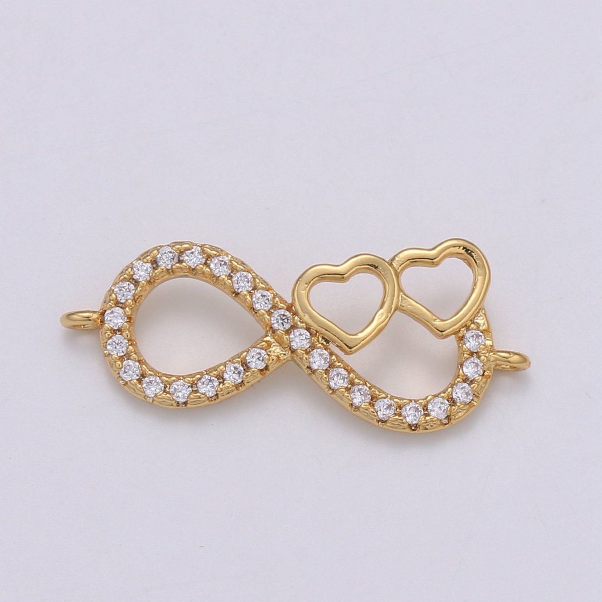 24K Gold Filled Infinity Heart Connectors F-567 - DLUXCA