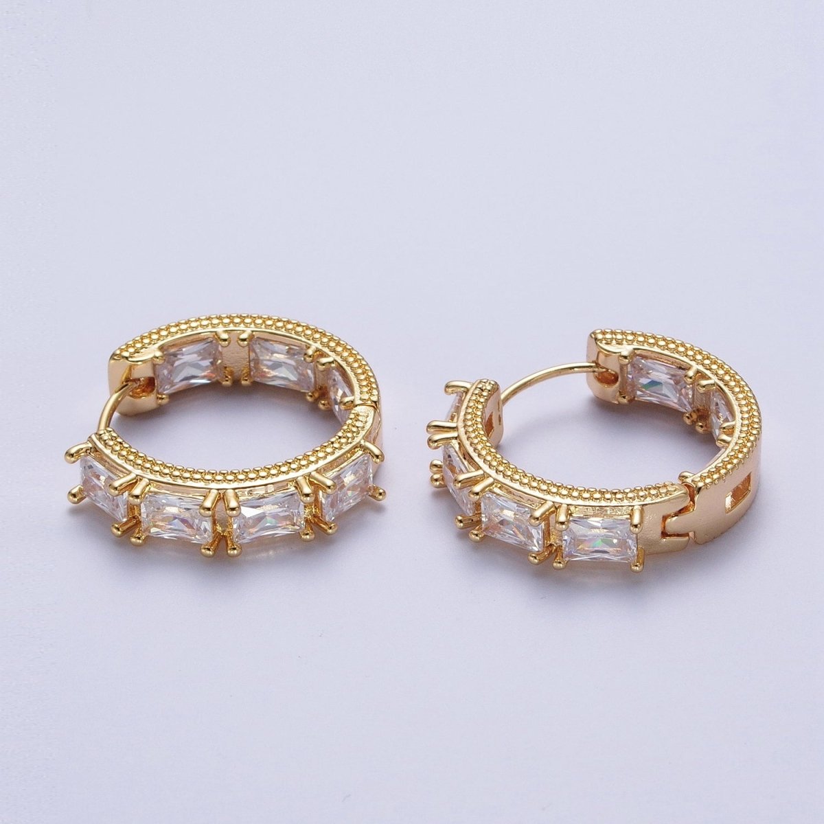 Inner good & Outer Beaded Hoop Earrings Gold