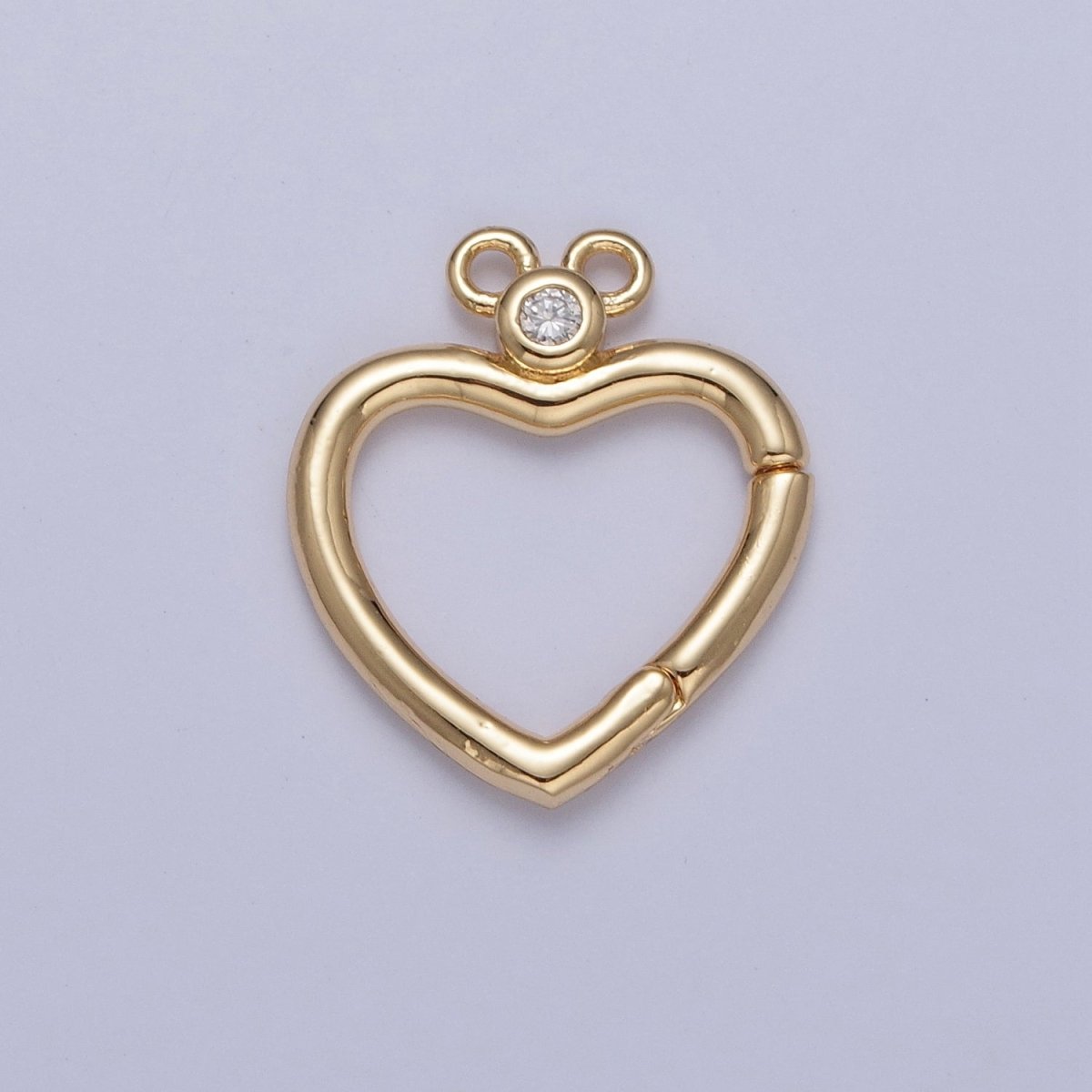 24K Gold Filled Jewelry Closure, Heart Toggle Clasps with Cubic Zirconia L-786~L-789 - DLUXCA