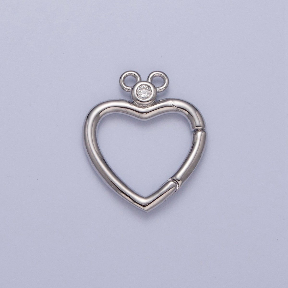 24K Gold Filled Jewelry Closure, Heart Toggle Clasps with Cubic Zirconia L-786~L-789 - DLUXCA