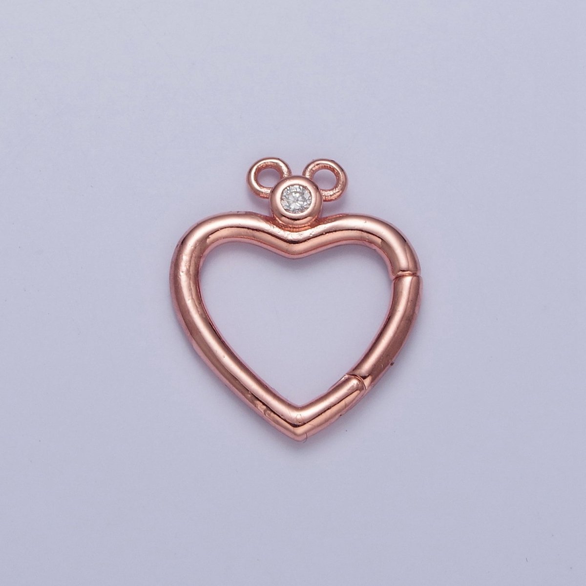 24K Gold Filled Jewelry Closure, Heart Toggle Clasps with Cubic Zirconia L-786~L-789 - DLUXCA