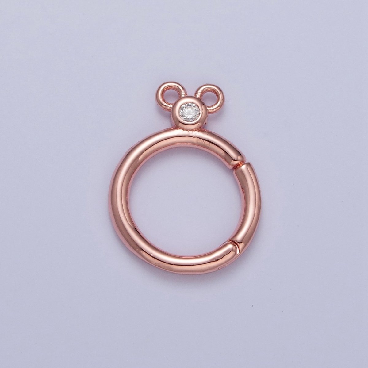 24K Gold Filled Jewelry Closure, Round Toggle Clasps with Cubic Zirconia L-790~L-793 - DLUXCA