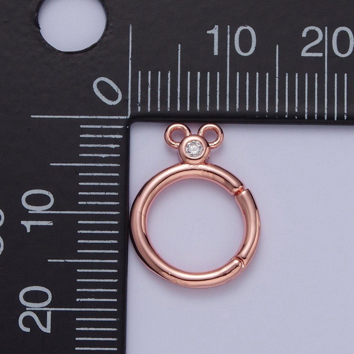 24K Gold Filled Jewelry Closure, Round Toggle Clasps with Cubic Zirconia L-790~L-793 - DLUXCA