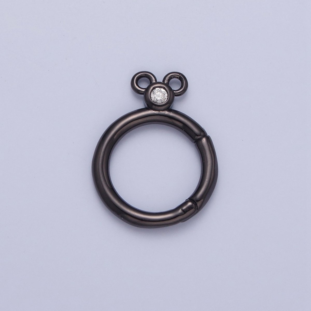 24K Gold Filled Jewelry Closure, Round Toggle Clasps with Cubic Zirconia L-790~L-793 - DLUXCA