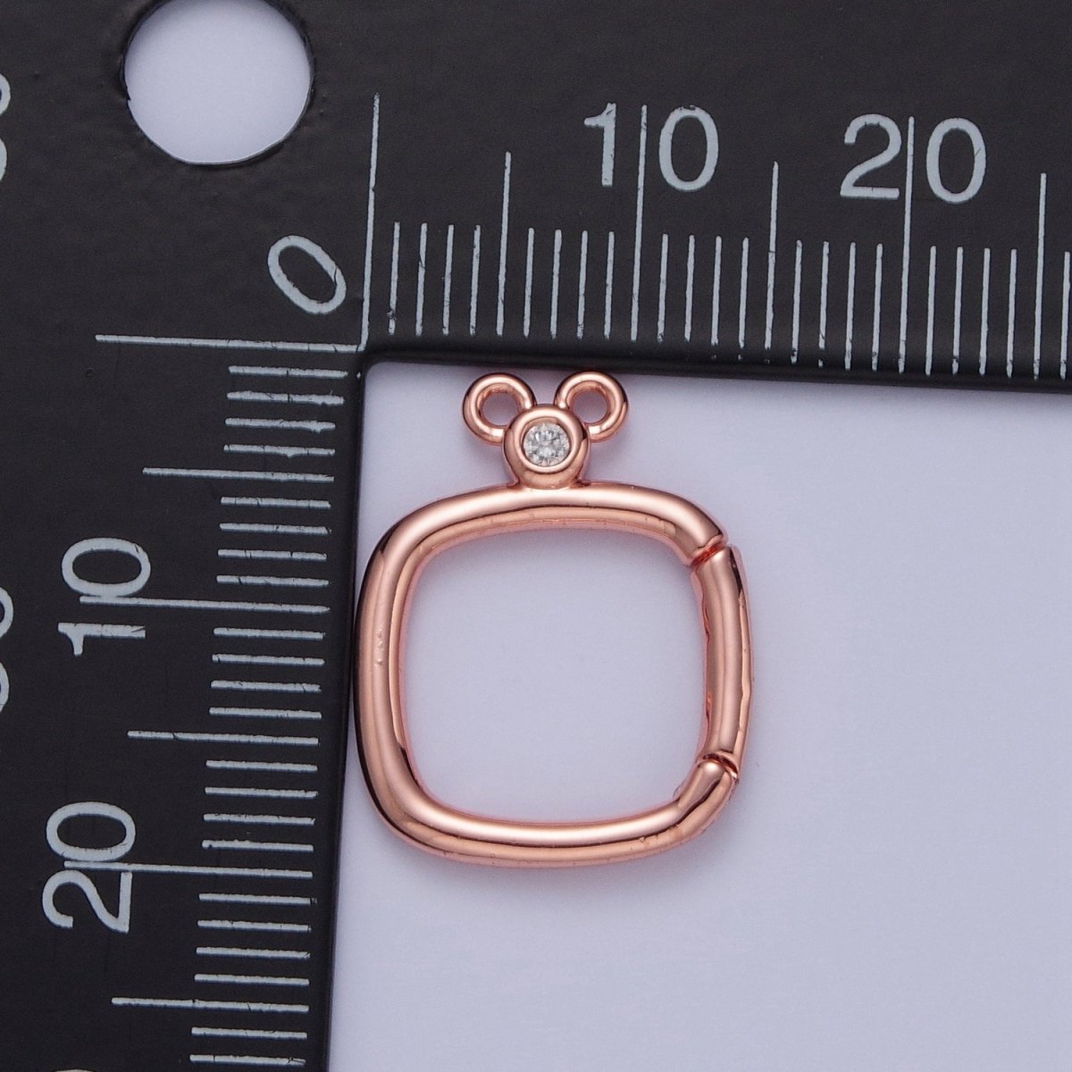 24K Gold Filled Jewelry Closure, Square Toggle Clasps with Cubic Zirconia L-794~L-797 - DLUXCA