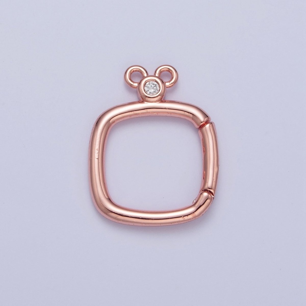 24K Gold Filled Jewelry Closure, Square Toggle Clasps with Cubic Zirconia L-794~L-797 - DLUXCA