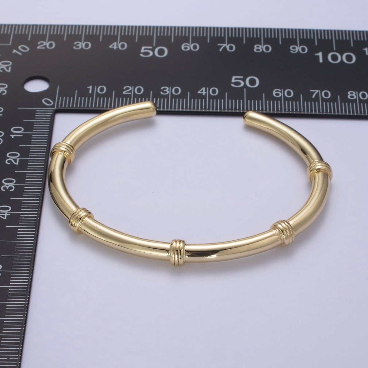 24K Gold Filled Knot Bangle Bracelet, Minimalist Small Knots Stacking Cuff Bracelet | WA-661 Clearance Pricing - DLUXCA