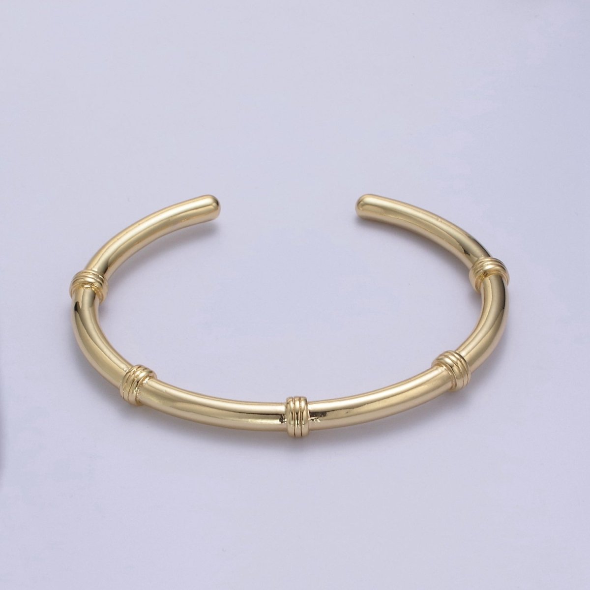 24K Gold Filled Knot Bangle Bracelet, Minimalist Small Knots Stacking Cuff Bracelet | WA-661 Clearance Pricing - DLUXCA