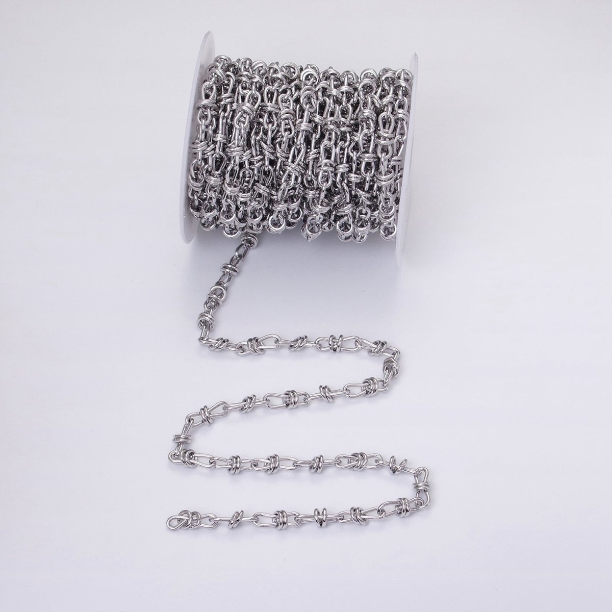 24K Gold Filled Knot Cable Chain Link Bold 6.8mm Cable Chain Link Unfinished Yard Chain in Gold & Silver | ROLL-1309 ROLL-1310 Clearance Pricing - DLUXCA