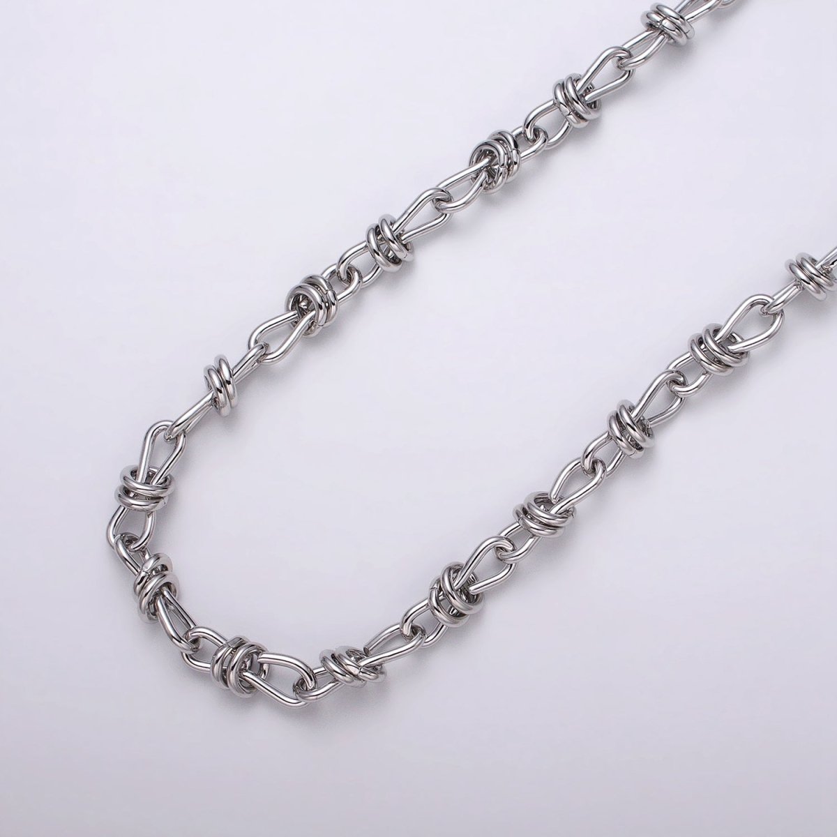 24K Gold Filled Knot Cable Chain Link Bold 6.8mm Cable Chain Link Unfinished Yard Chain in Gold & Silver | ROLL-1309 ROLL-1310 Clearance Pricing - DLUXCA