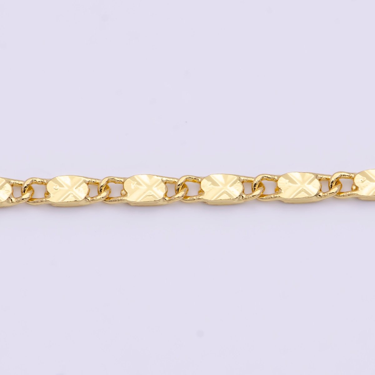 24K Gold Filled Link Sunburst Scroll Unique Chain 18 Inch Necklace with 2" Extender For Jewelry Making | WA-1090 Clearance Pricing - DLUXCA