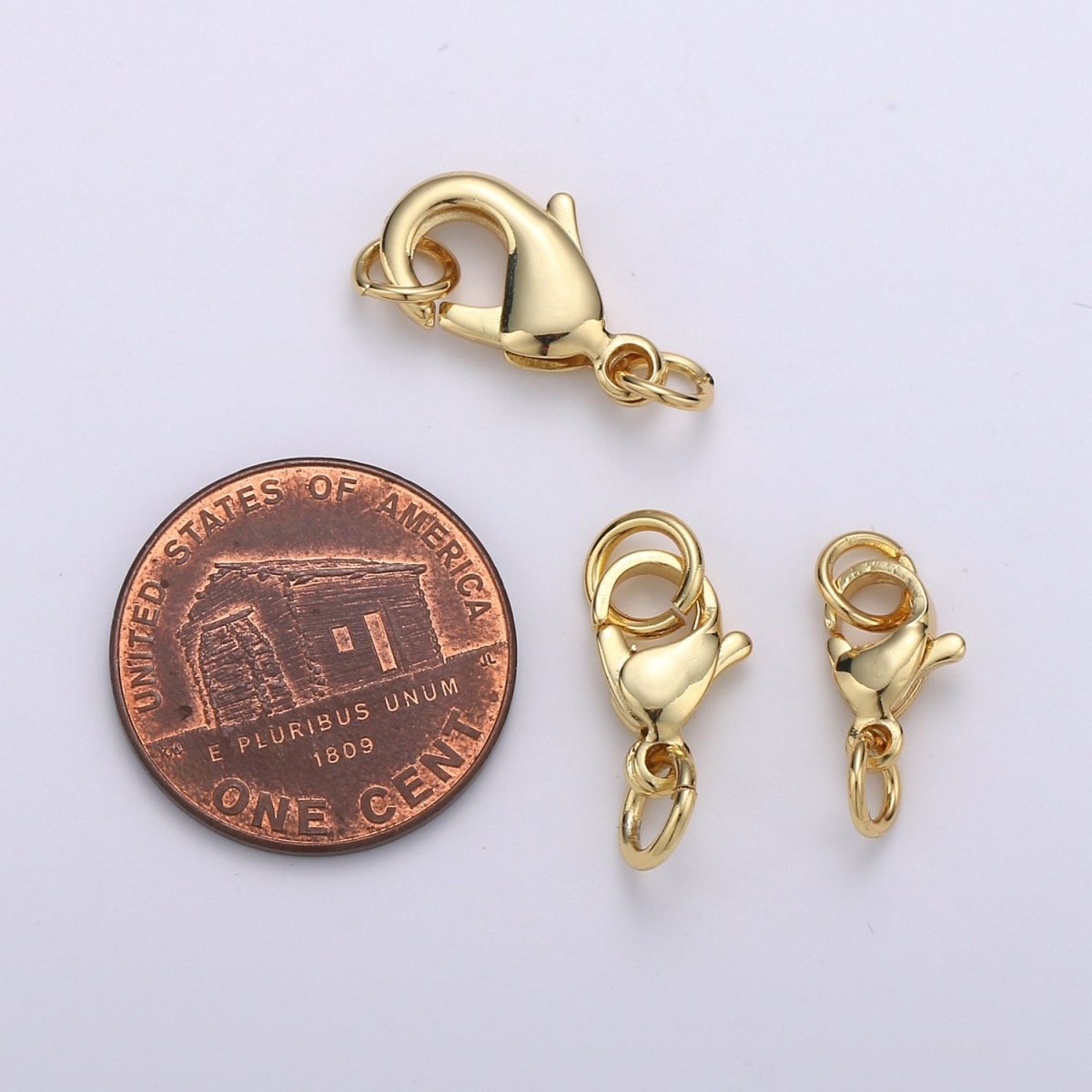 24K Gold Filled Lobster Clasp with Jump Rings for DIY Jewelry Making Necklace Bracelet Anklet L-129 L-132 L-135 - DLUXCA