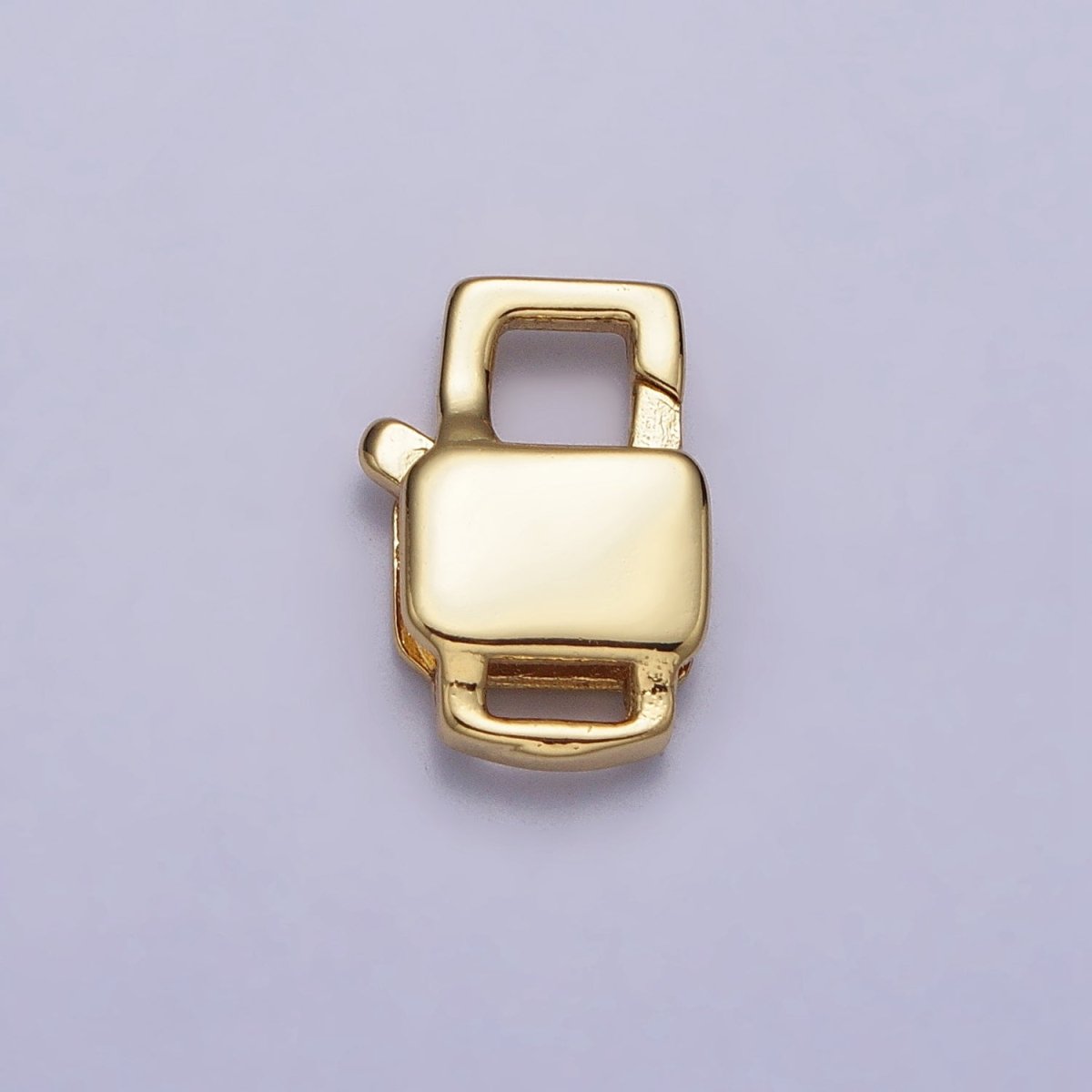 24K Gold Filled Lobster Clasps Geometric Rectangular Jewelry Closure Supply in Gold & Silver | Z-127 Z-128 - DLUXCA
