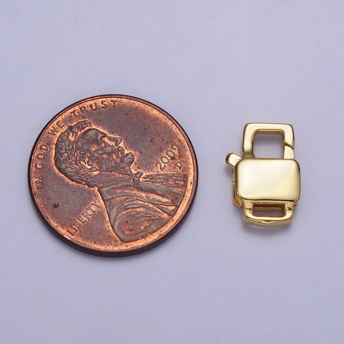 24K Gold Filled Lobster Clasps Geometric Rectangular Jewelry Closure Supply in Gold & Silver | Z-127 Z-128 - DLUXCA