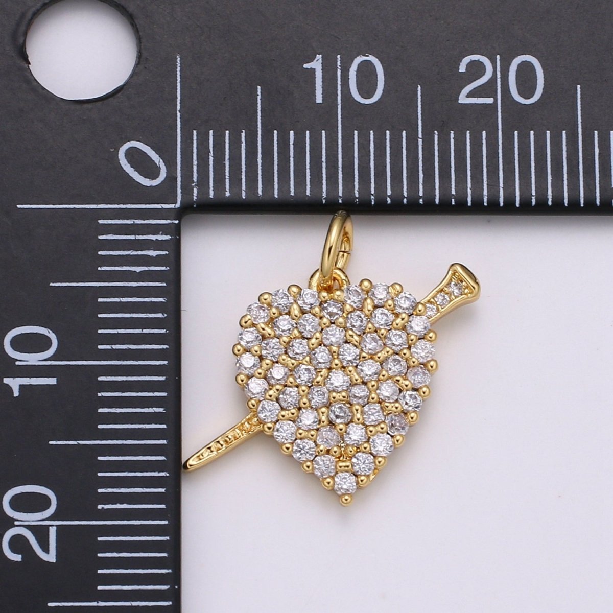 24K Gold Filled Love Arrow Heart Charm E-138 - DLUXCA