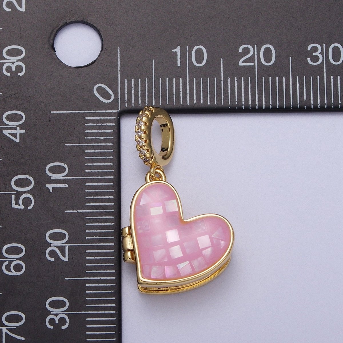 24K Gold Filled Marian Cross Black, Blue, White, Green, Pink Shell Opal Heart Locket Pendant H-106 H-107 H-115 H-130 H-173 - DLUXCA