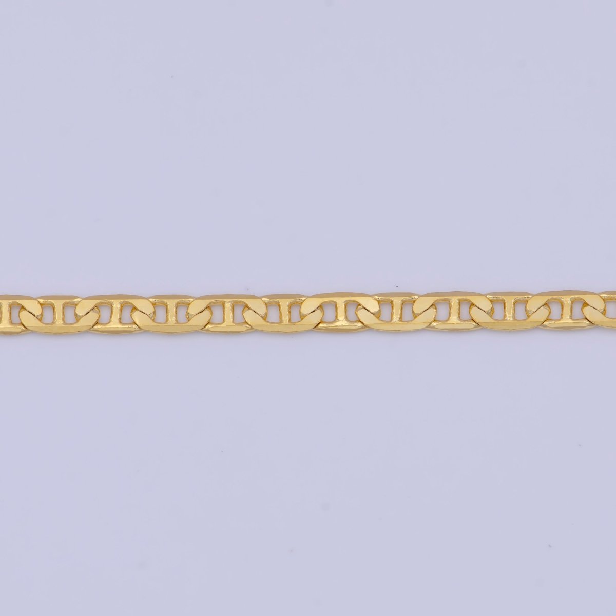 24k Gold Filled Mariner Anchor Link Chain Necklace 2.3mm Yellow Mariner Link Chain Layering Necklace | WA-1125 Clearance Pricing - DLUXCA