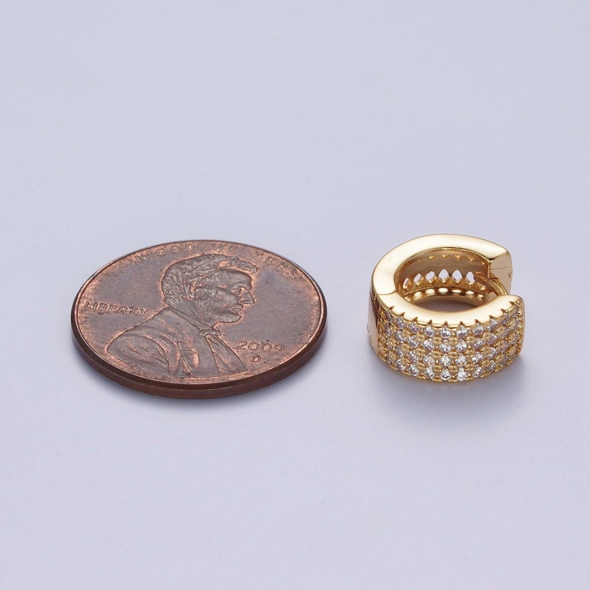 24K Gold Filled Micro Pave Cubic Zirconia Small Hoop Earrings Simple Dainty Huggie Gold Earrings X833 - DLUXCA