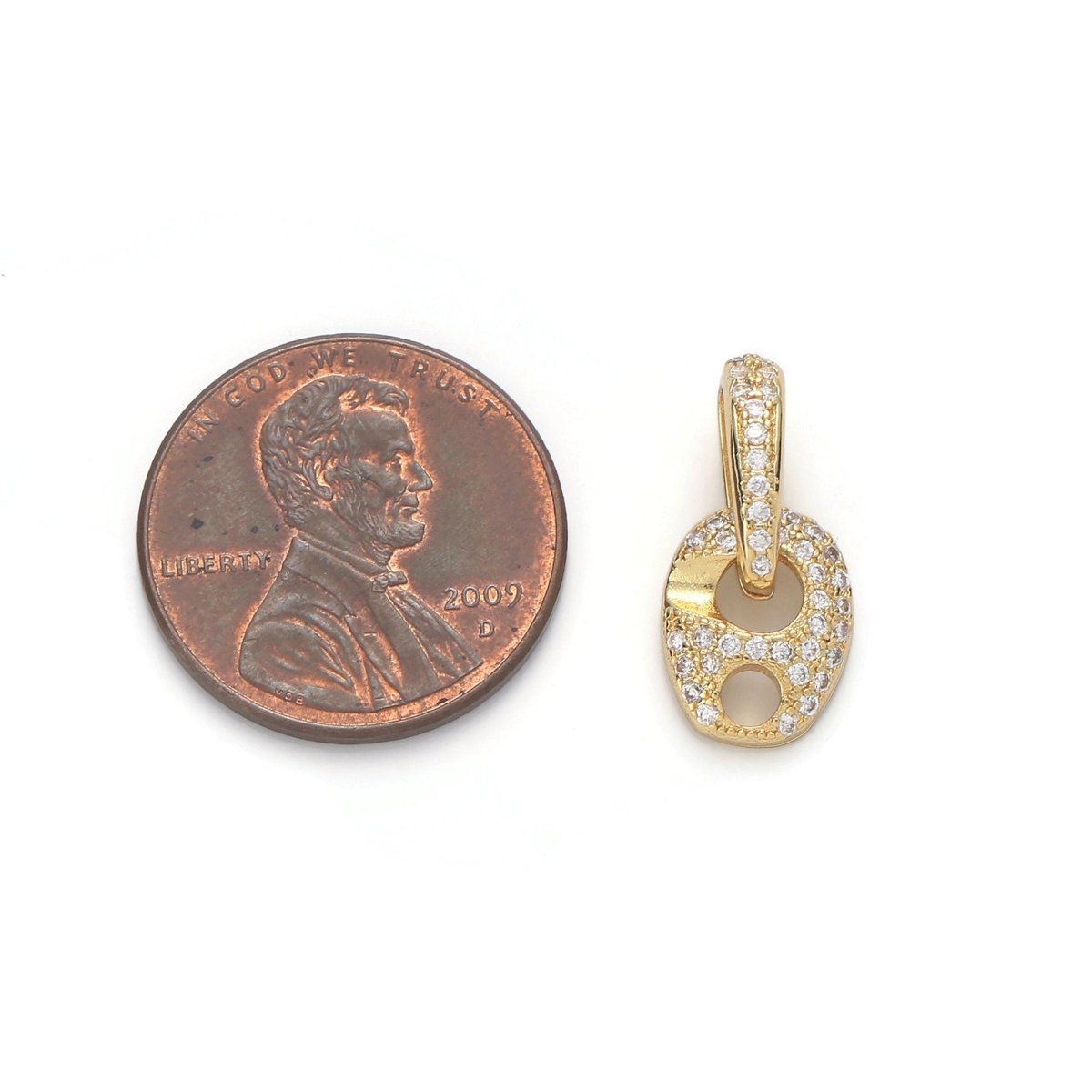 24k Gold Filled Micro Pave CZ Geometric Pendant Charm, Micro Pave Soda Cap Earring Pendant Charm, Gold Filled Pendant, For DIY Jewelry K-553 - DLUXCA