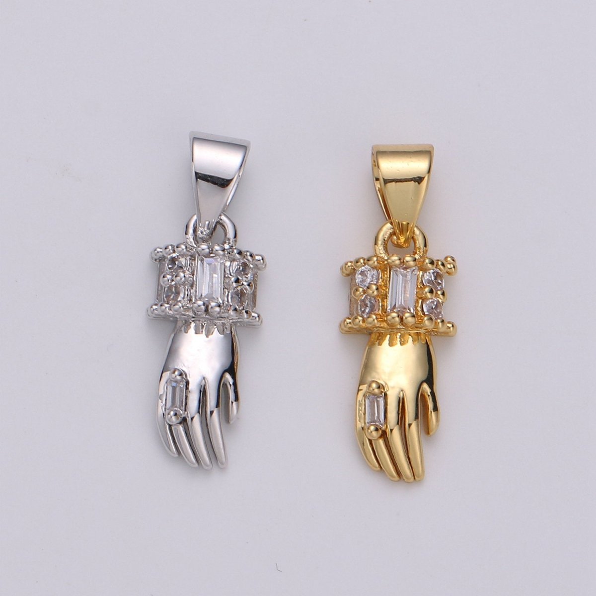 24k Gold Filled Micro Pave CZ Heart Pendant Charm, Gold Hand Micro Pave CZ Pendant Charm, Gold Filled Pendant, For DIY Jewelry I-802 I-803 - DLUXCA