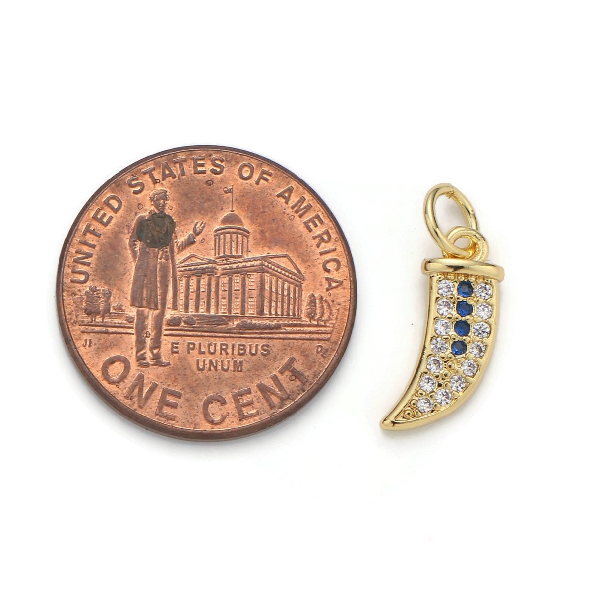 24k Gold Filled Micro Pave CZ Janbiya Dagger Pendant Charm, Micro Pave CZ Pendant Charm, Gold Filled Pendant, For DIY Jewelry D-040 - DLUXCA