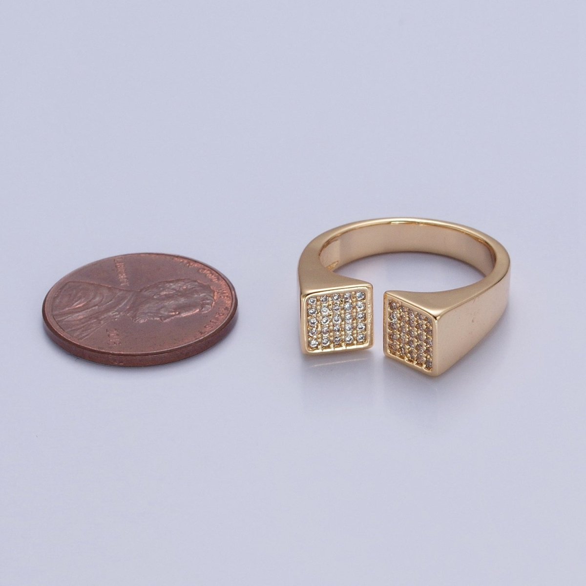 24k Gold Filled Micro Pave CZ Open Ring in Silver & Gold O-2268 O-2269 - DLUXCA