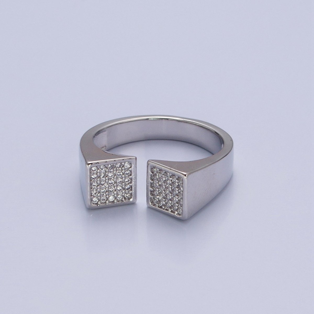 24k Gold Filled Micro Pave CZ Open Ring in Silver & Gold O-2268 O-2269 - DLUXCA