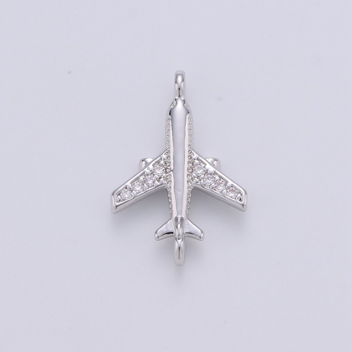 24k Gold Filled Micro Pave CZ Plane Charm Connector Micro Pave CZ Airplane Bracelet Connector For Bracelet Necklace Supply F-383 F-387 - DLUXCA