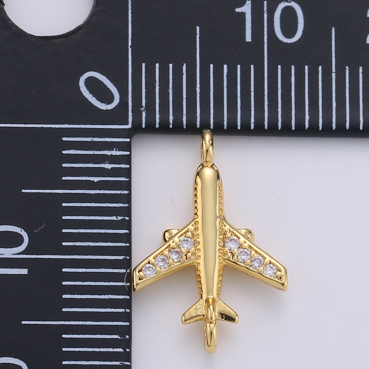 24k Gold Filled Micro Pave CZ Plane Charm Connector Micro Pave CZ Airplane Bracelet Connector For Bracelet Necklace Supply F-383 F-387 - DLUXCA