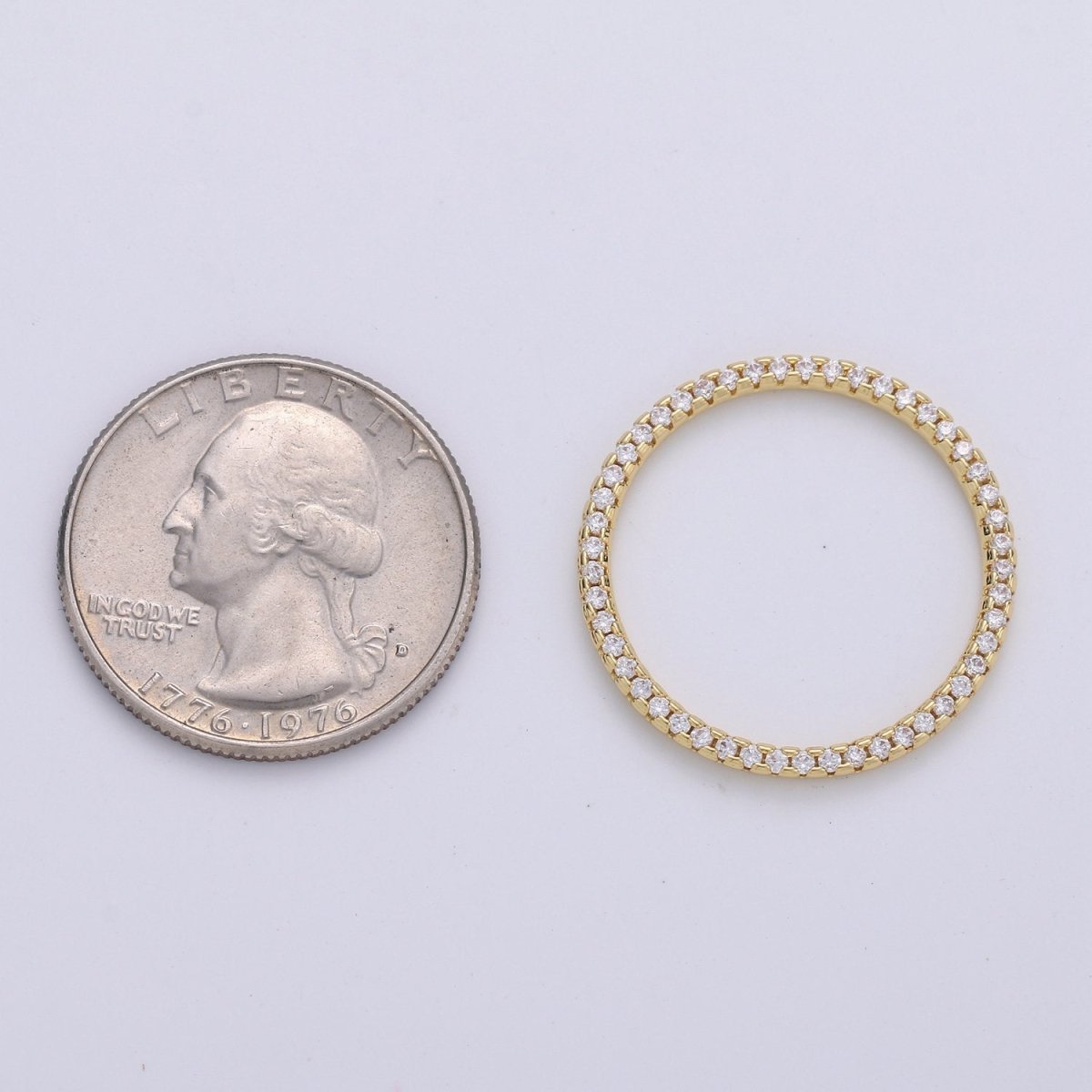 24k Gold Filled Micro Pave Geometric Charm Open Circle Charm, Ring Pendant, Eternity Jewelry, Infinity Circle for Necklace Component D-087 D-098 - DLUXCA