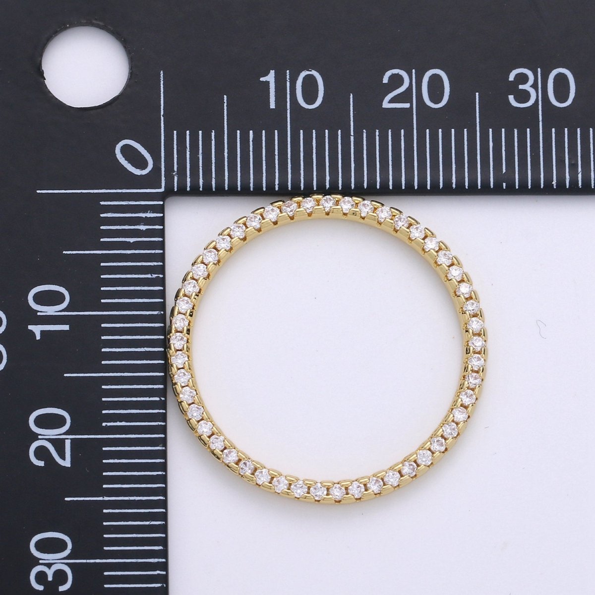 24k Gold Filled Micro Pave Geometric Charm Open Circle Charm, Ring Pendant, Eternity Jewelry, Infinity Circle for Necklace Component D-087 D-098 - DLUXCA