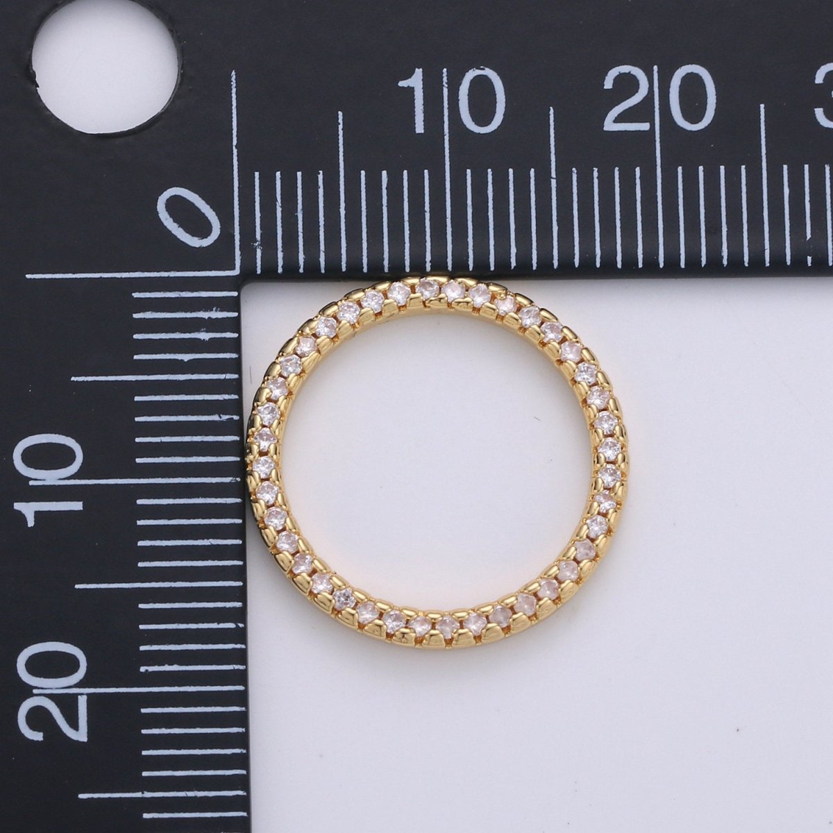 24k Gold Filled Micro Pave Geometric Charm Open Circle Charm, Ring Pendant, Eternity Jewelry, Infinity Circle for Necklace Component D-087 D-098 - DLUXCA