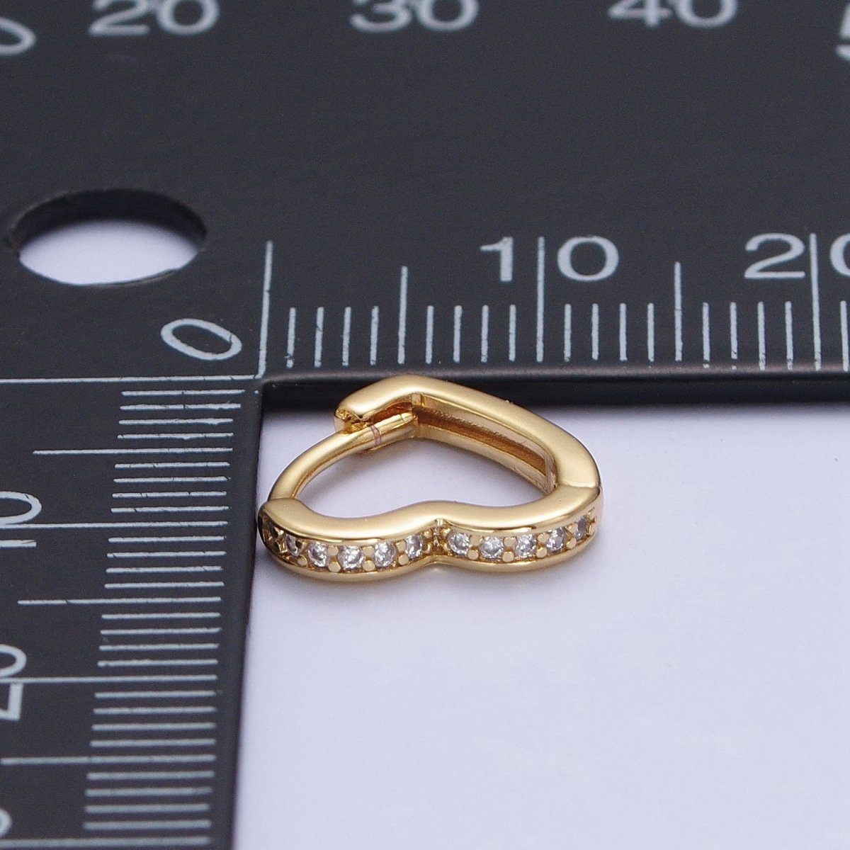 24K Gold Filled Micro Pave Heart Love Huggie Hoop Earrings Jewelry Gift For Valentine | T-027 T-028 X-840 - DLUXCA