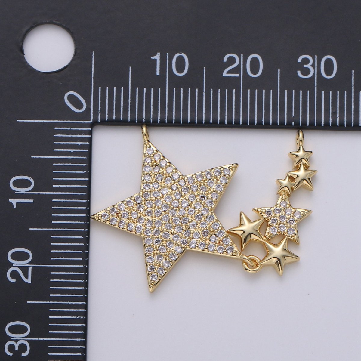 24k Gold Filled Micro Pave Star Charm, Twinkle little Star Pendant Charm, Gold Filled Charm, For DIY Necklace Component F-440 - DLUXCA