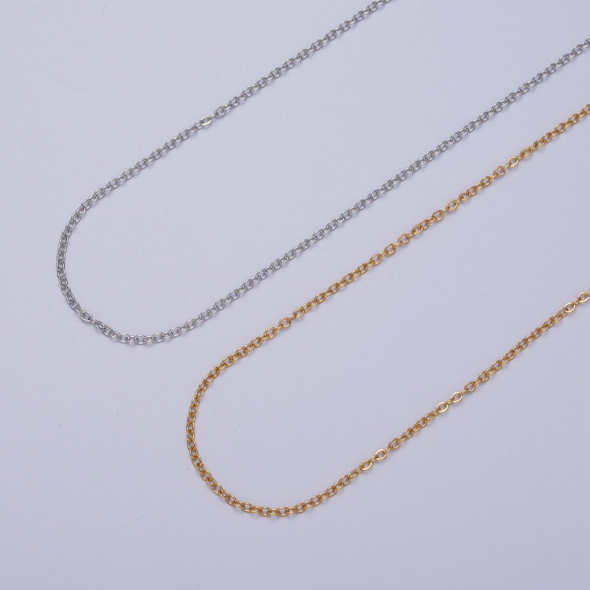 24K Gold Filled Mini 1.3mm Cable Unfinished Chain in Gold & Silver | ROLL-949 ROLL-950 Clearance Pricing - DLUXCA