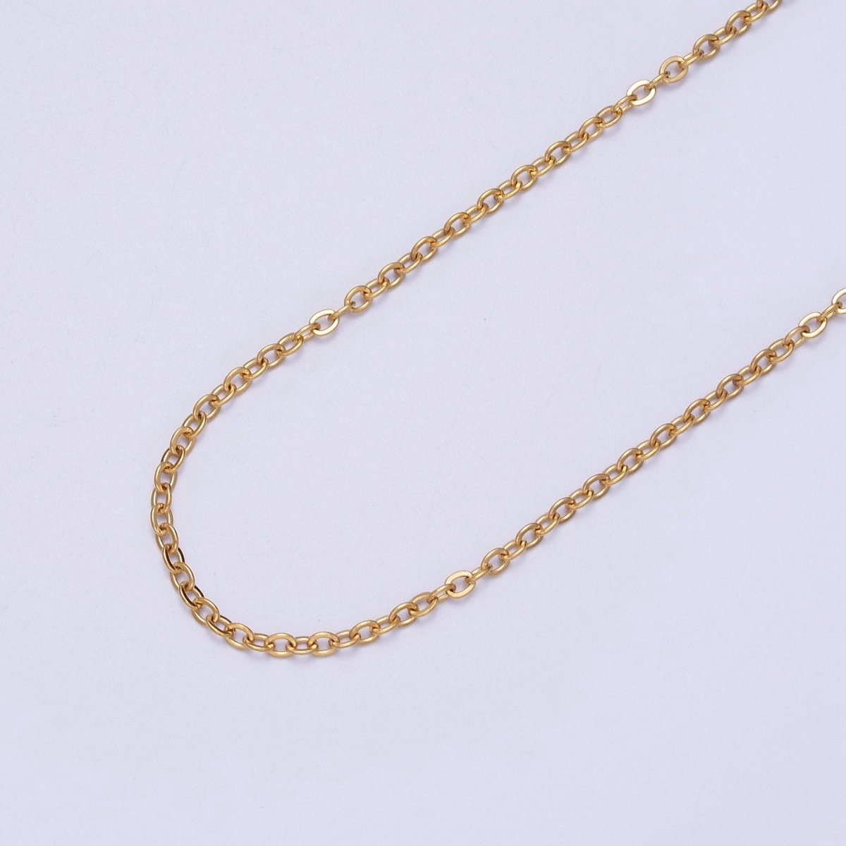 24K Gold Filled Mini 2mm Cable Unfinished Chain in Gold & Silver | ROLL-953 ROLL-954 Clearance - DLUXCA