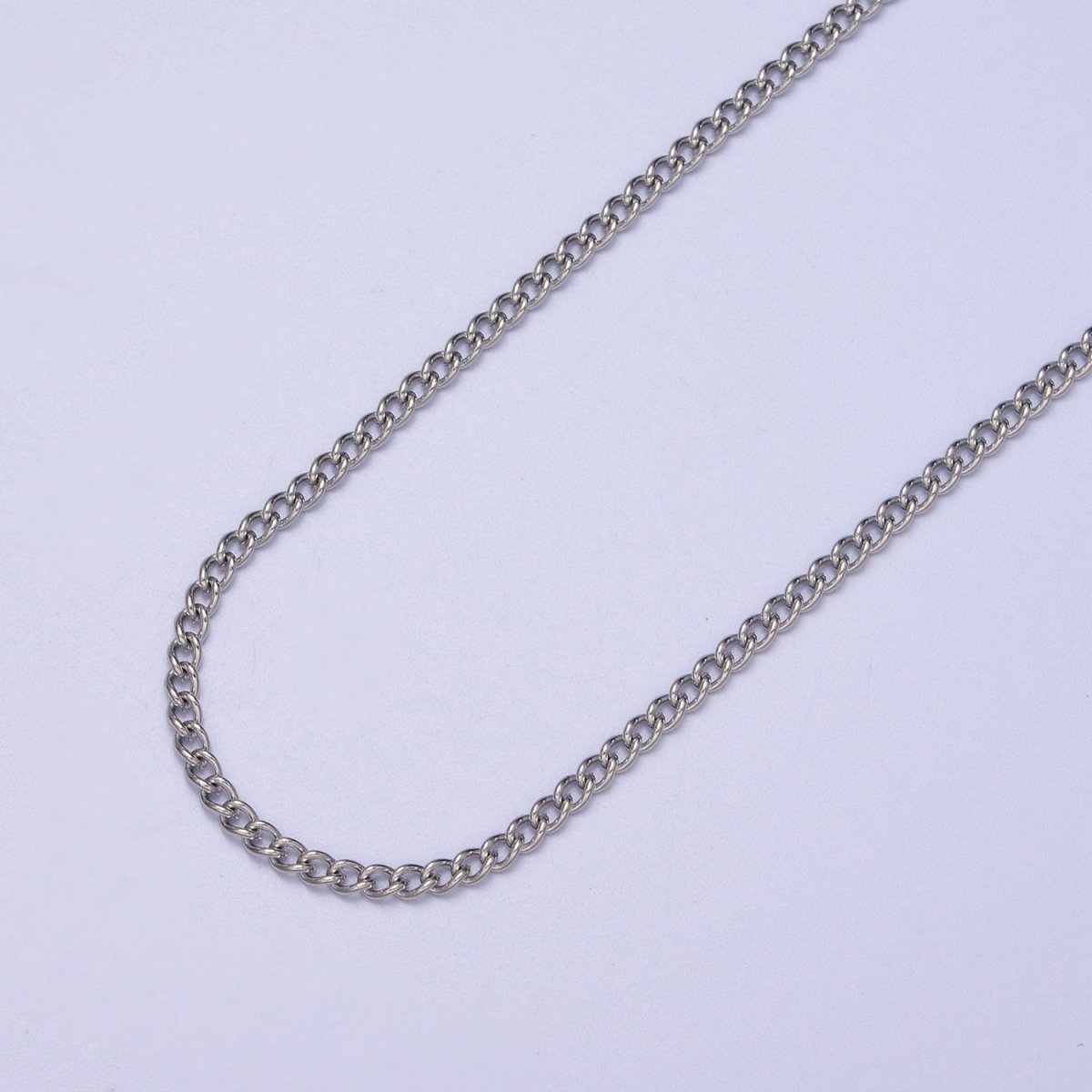 24K Gold Filled Mini 2mm Curb Unfinished Chain in Gold & Silver | ROLL-943 ROLL-944 Clearance Pricing - DLUXCA