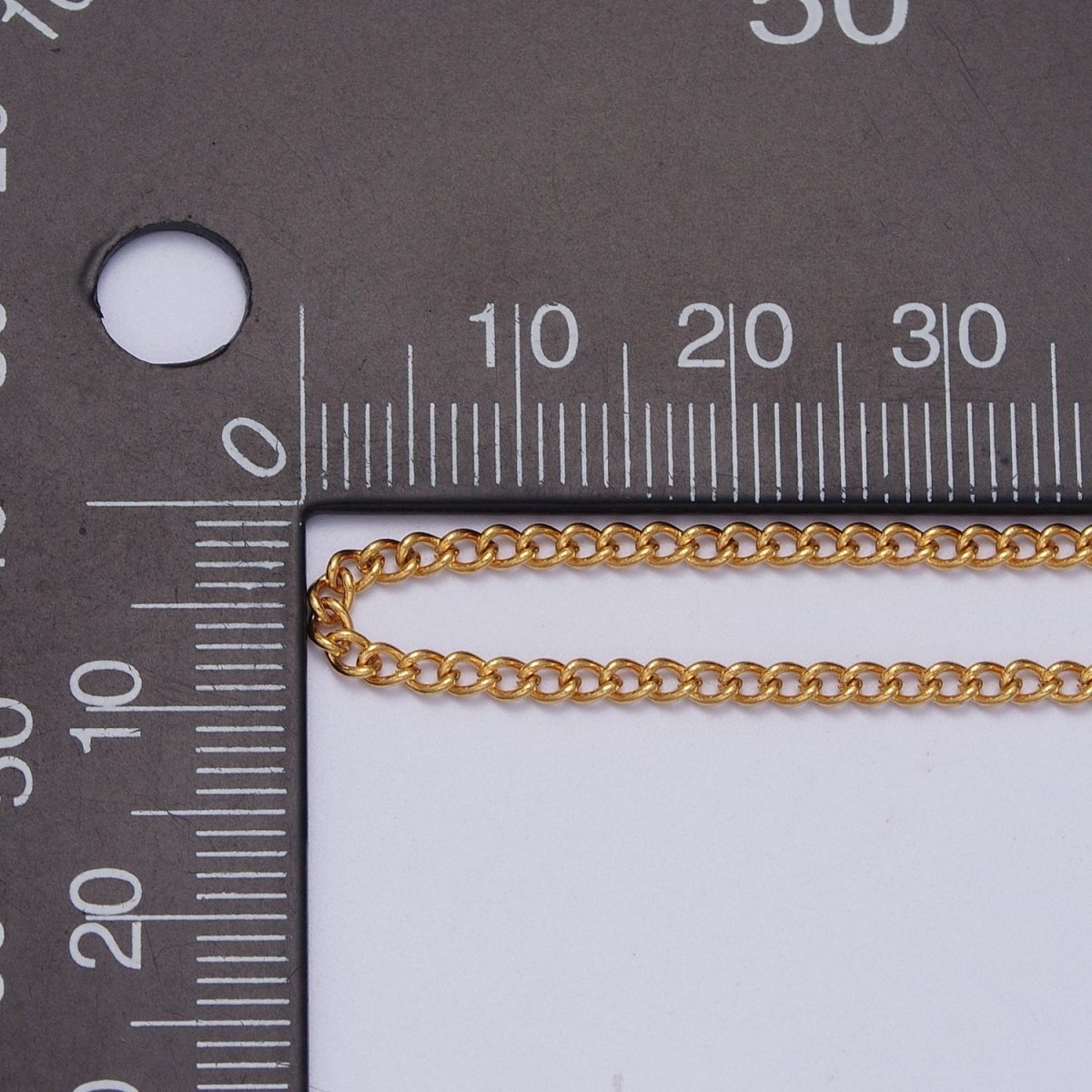 24K Gold Filled Mini 2mm Curb Unfinished Chain in Gold & Silver | ROLL-943 ROLL-944 Clearance Pricing - DLUXCA