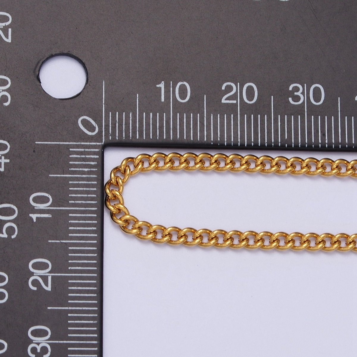 24K Gold Filled Mini 3mm Curb Unfinished Chain in Gold & Silver | ROLL-941 ROLL-942 Clearance Pricing - DLUXCA