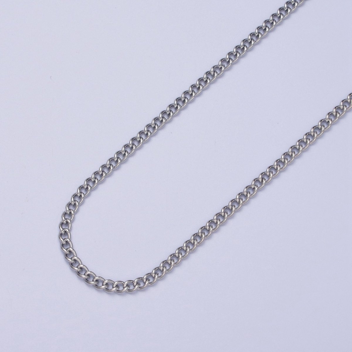 24K Gold Filled Mini 3mm Curb Unfinished Chain in Gold & Silver | ROLL-941 ROLL-942 Clearance Pricing - DLUXCA