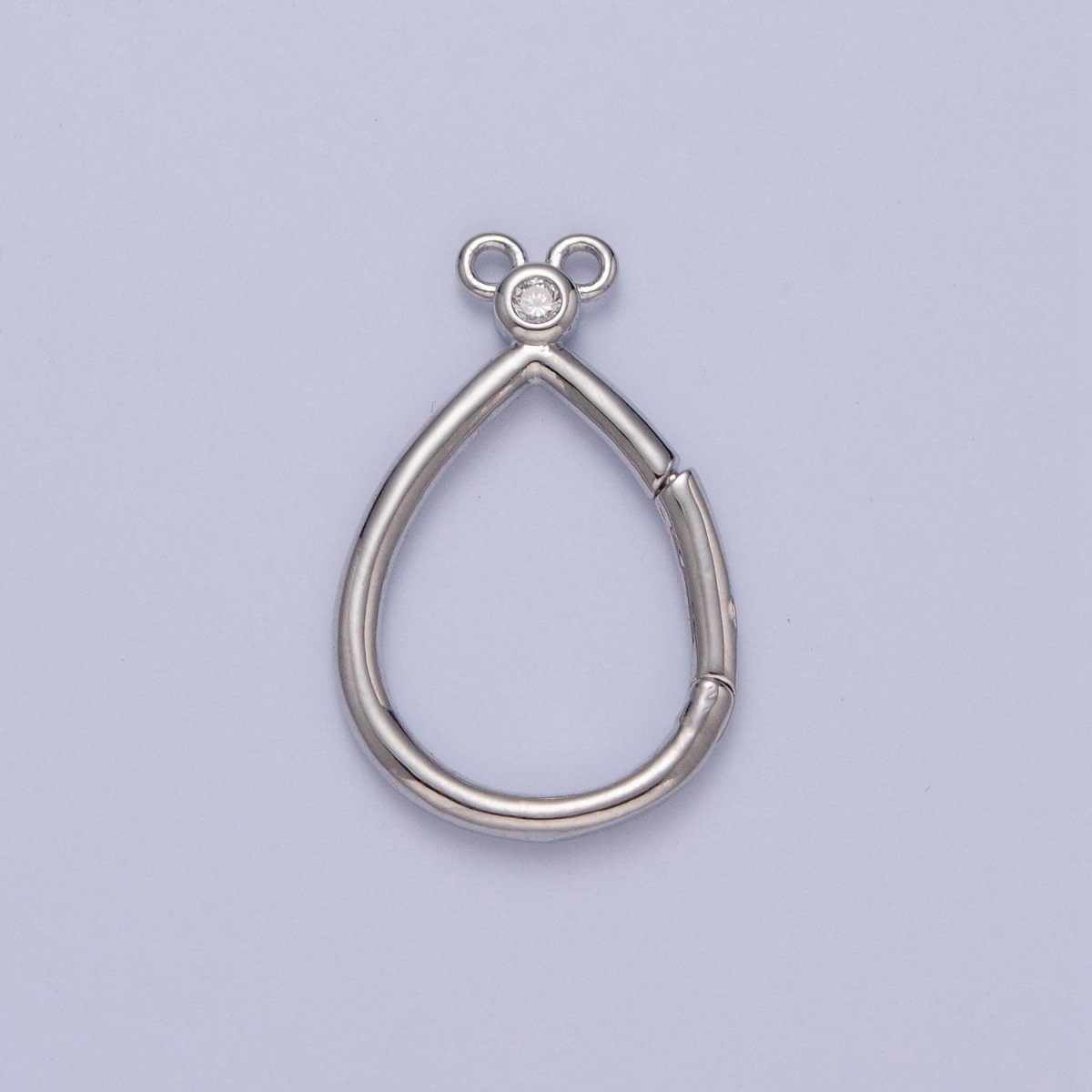 24K Gold Filled Mini Round Cubic Zirconia Teardrop Spring Gate Ring Closure L-798~L-801 - DLUXCA